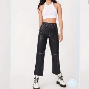 Free People The It Factor Faux Leather Crop Pants